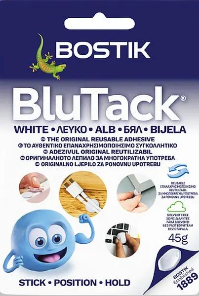 Lipici reutilizabil Bostik Blu Tack - Alb, 45 g