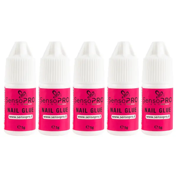 Lipici Unghii Tipsuri Nail Glue SensoPRO Milano, set 5 x 5g