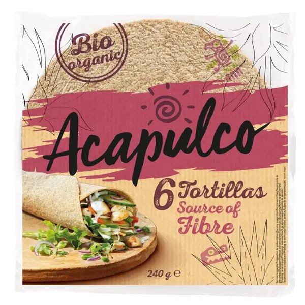 Lipii tortilla cu tarate de grau 6 buc, eco - 240 g