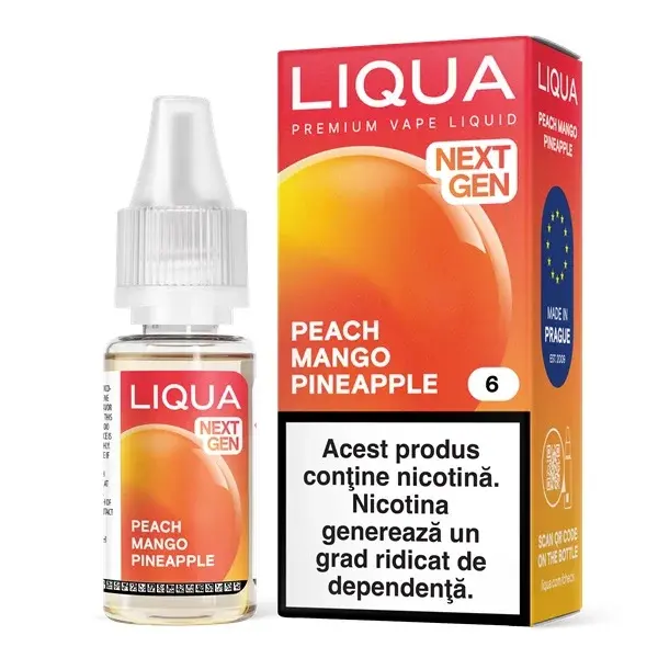 Liqua Nextgen 10ml - Peach Mango Pineapple-06mg