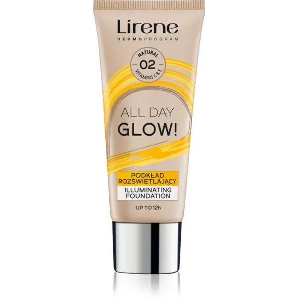 Lirene ALL DAY GLOW! machiaj lichid lucios pentru un efect de lunga durata culoare 02 Natural 30 ml