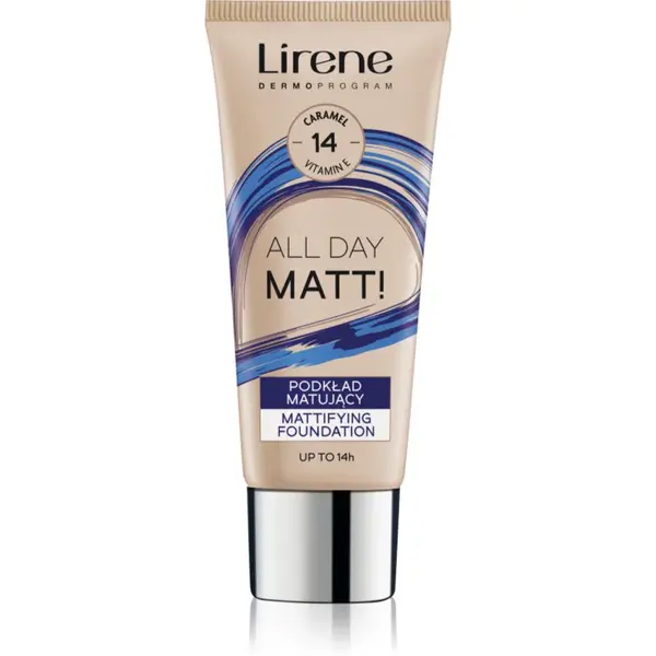 Lirene ALL DAY MATT! Make-up lichid matifiant pentru un efect de lunga durata culoare 14 Caramel 30 ml