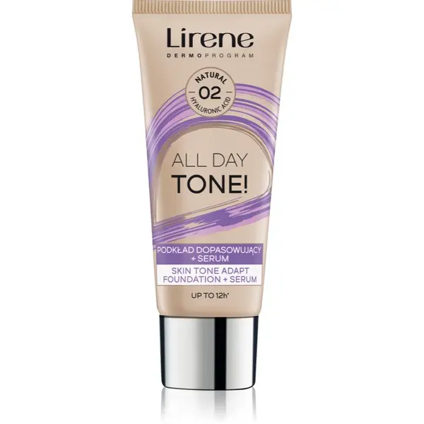 Lirene ALL DAY TONE! make up hidratant pentru o piele radianta culoare 02 Natural 30 ml