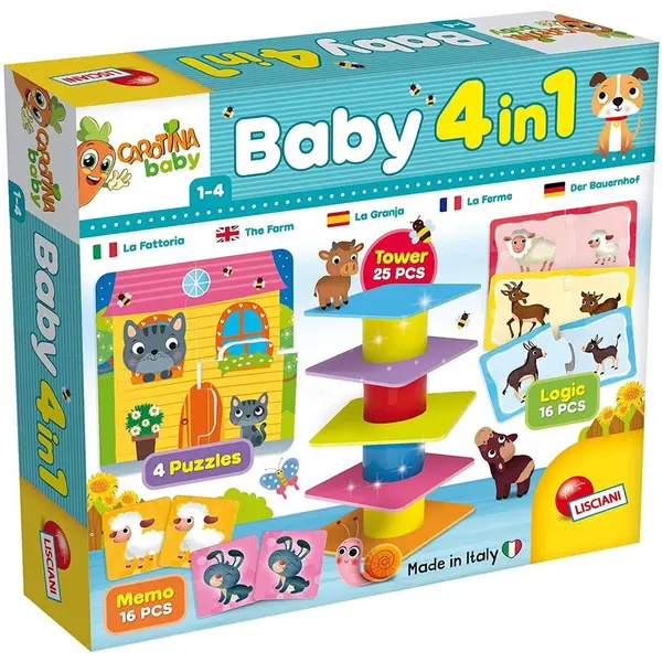 LISCIANI Joc de logica 4 in 1 - Animalute jucause