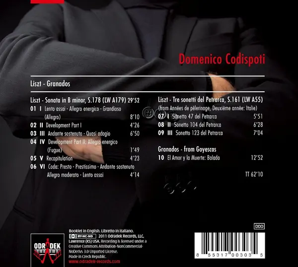 Liszt: Sonata In B Minor, Petrarch Sonnets / Grandados: El Amor y la Muerte | Domenico Codispoti