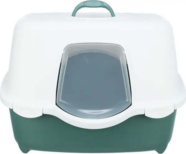 Litiera Berto Davio Top, Cu Capac Si Filtru De Carbon, Verde/Alb