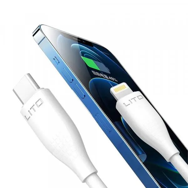 LITO Cablu Date si Incarcare USB-C - Lightning Lito LD03, 27W, 1m, Alb