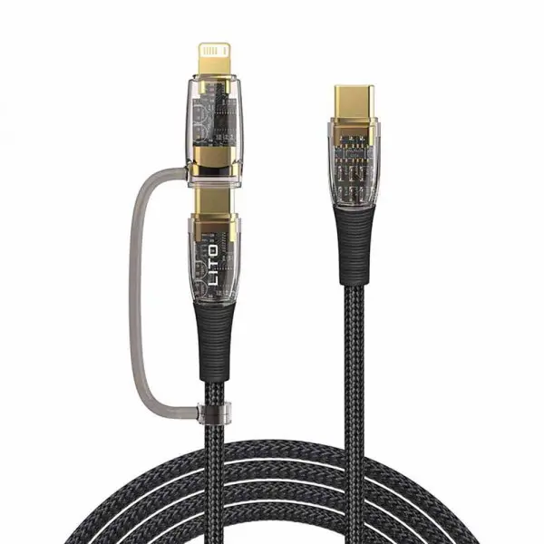 LITO Cablu Date si Incarcare USB-C - Lightning / USB-C Lito LD12, 60W, 1.2m, Negru
