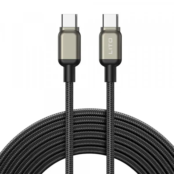 LITO Cablu Date si Incarcare USB-C - USB-C Lito LD17, 100W, 1m, Negru