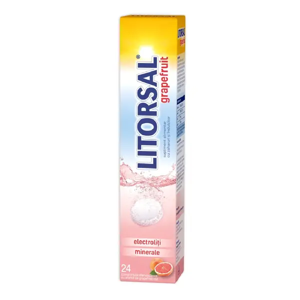 Litorsal cu aroma de grapefruit, 24 comprimate efervescente, Zdrovit
