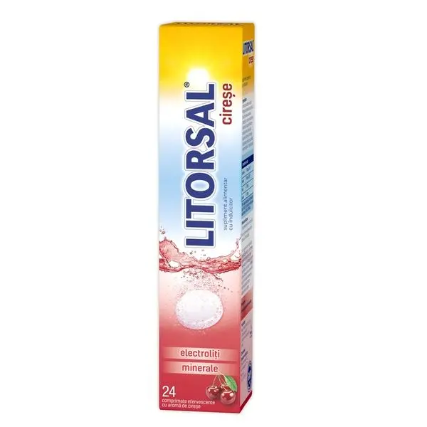 Litorsal Electroliti cu aroma de cirese, Zdrovit | 24 comprimate efervescente