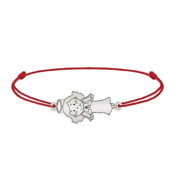 Little Angel - Bratara personalizata snur fetita ingeras din argint 925