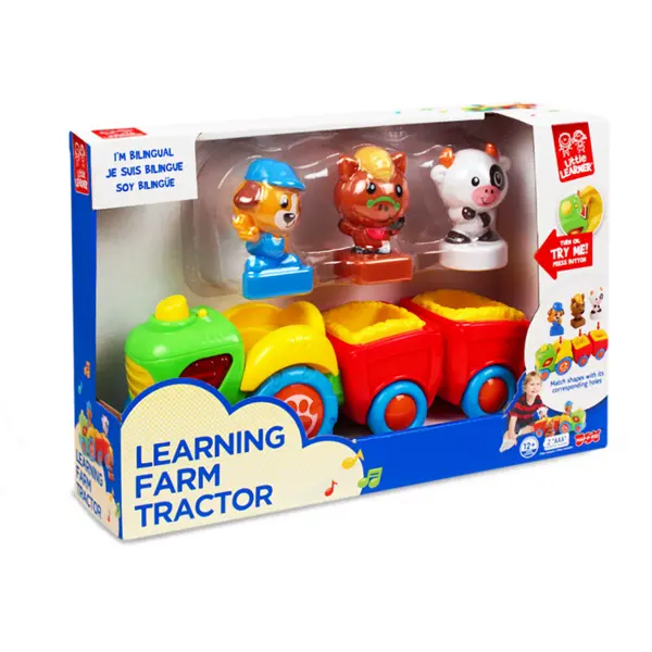 Little Learner Jucarie interactiva Little Learner Tractorul vesel, sunete si lumini, bilingva