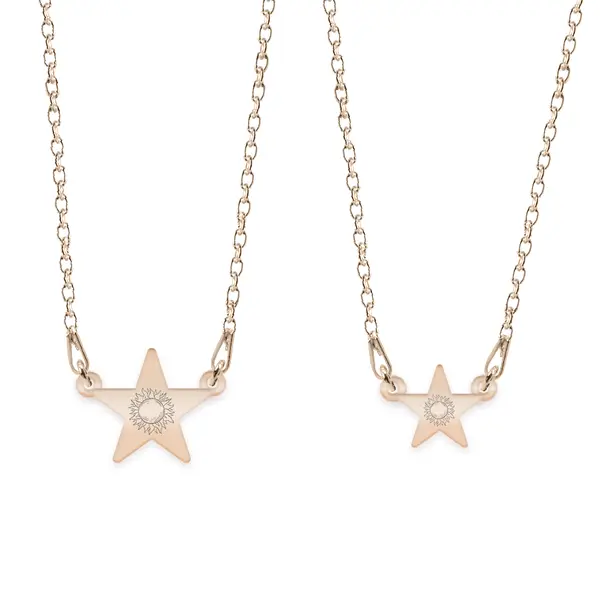 Little Star - Set coliere personalizate cu steluta din argint 925 placat cu aur roz