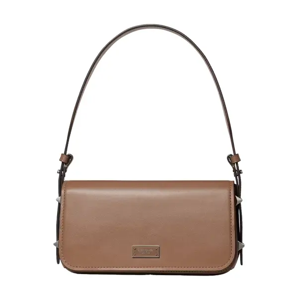 Liv smooth leather shoulder bag warm acorn