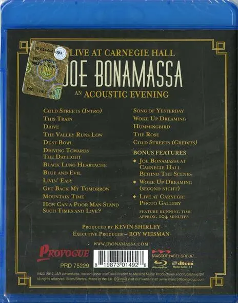 Live At Carnegie Hall - An Acoustic Evening (Blu-ray) | Joe Bonamassa