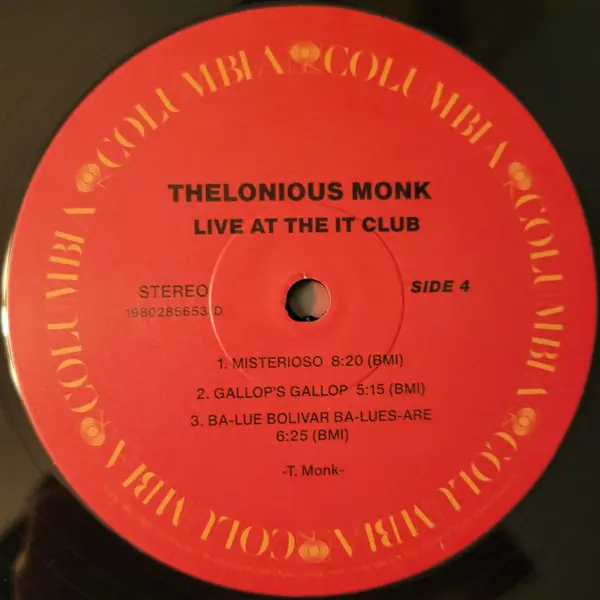 Live At The It Club - Vinyl | Thelonious Monk