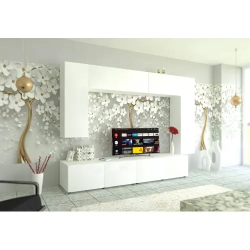 Living Armonia V1 MDF Alb Mat - cu sistem "PUSH TO OPEN"
