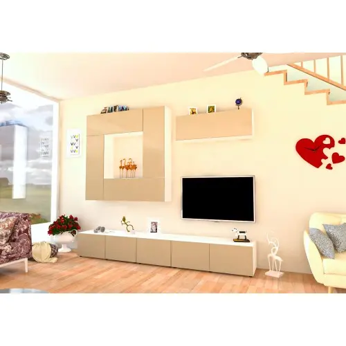 Living Armonia V2 PAL Cappuccino Lucios - cu sistem "PUSH TO OPEN"