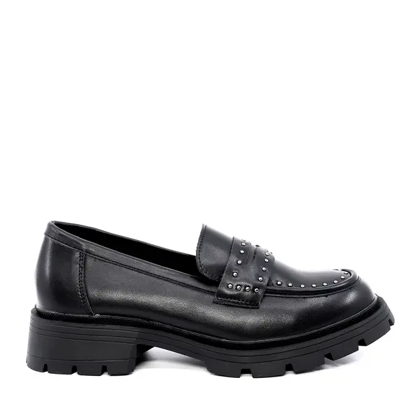 Loafers femei Benvenuti negri din piele 2542DM3211N