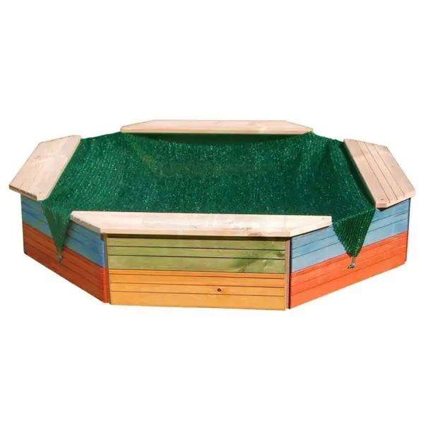 Loc de joaca pentru nisip Woody - Cu capac, Colorat