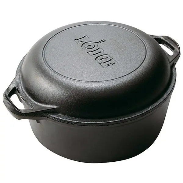 Lodge Ceaun din fonta cu capac tip tigaie - cuptor olandez Lodge 25,4 cm 4,7 litri L-8DD3