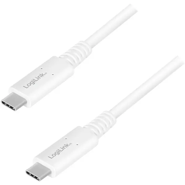 logilink Cablu alimentare si date Logilink CU0180, USB 4 Gen3, USB Type-C la USB Type-C, UHD 8K / 60Hz 7680×4320, 0.8m, Alb