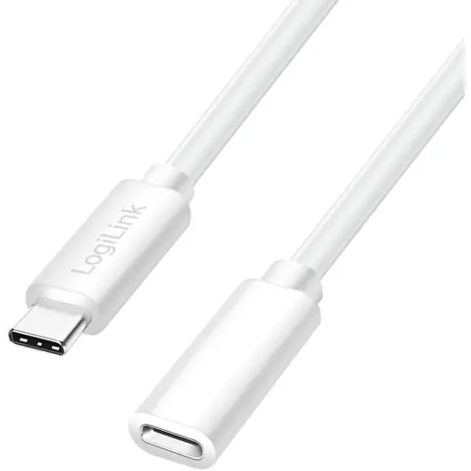 logilink CABLU alimentare si date LOGILINK, pt. smartphone, USB Type-C (T) la USB Type-C (M), 1m, PD 100W, 2 x ecranat, Plastic, Alb, CU0220