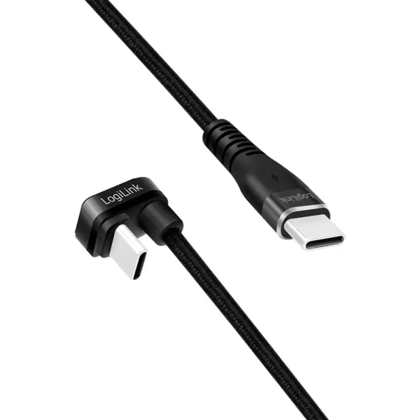 logilink CABLU alimentare si date LOGILINK, pt. smartphone, USB 2.0, USB Type-C (T) la USB Type-C (T) la 180 grade, 3m, 2 x ecranat, aluminiu, negru
