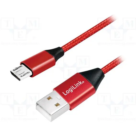 logilink Cablu LOGILINK - Cablu USB-A 2.0 la micro-USB tata, rosu, 0,3 m