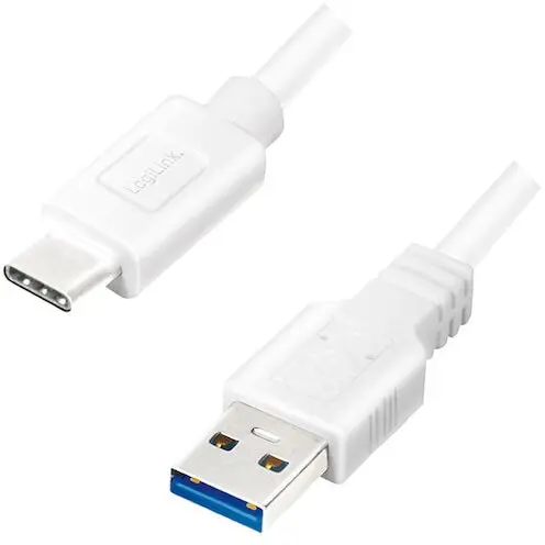 logilink Cablu, LogiLink, USB 3.2- USB-C, 15 cm, Alb