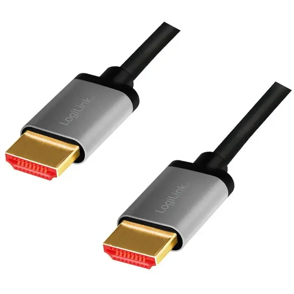 logilink CABLU video LOGILINK, HDMI (T) la HDMI (T) 2.1 UHS, 2m, conectori auriti, rezolutie maxima 8K (7680 x 4320) la 60 Hz, aluminiu, negru,