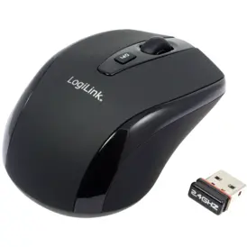 logilink Mouse LogiLink ID0031, Wireless 2.4 GHz, Optic, Mini, 800/1600 DPI, 3 Butoane, Negru