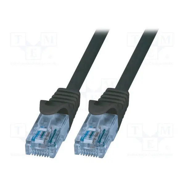 logilink Patch Cable Cat.6A 10GE Home U/UTP EconLine black 1 m