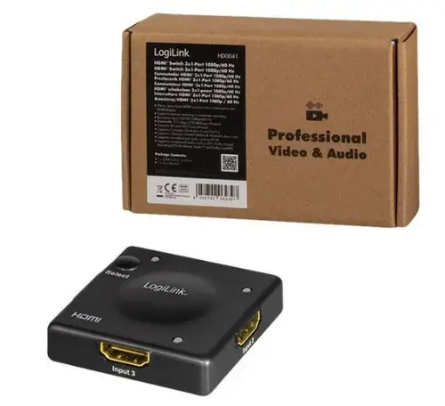 LogiLink Switch HDMI 3x1-Port, 1080p/60Hz, Mini, HDCP, CEC