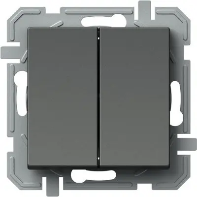 Logiq Intrerupator Dublu 1P 10A 250V Antracit, TEM Modul TEM-SQ50ATXO-U