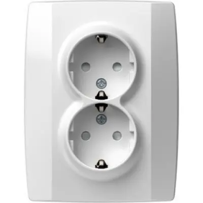 Logiq Priza Dubla SCHUKO 16A alb, TEM Modul TEM-VQ16PW-U