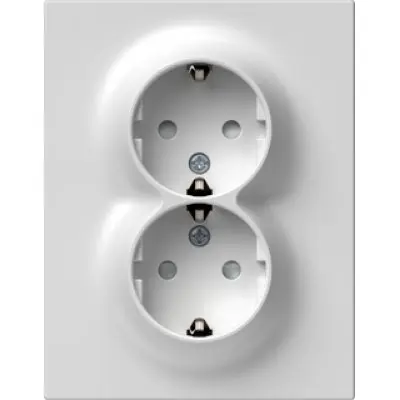Logiq Priza Dubla SCHUKO Slim 16A Alb, TEM Modul TEM-VQ16PWF-U