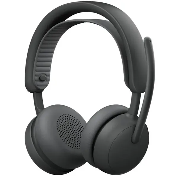 Logitech Casti wireless Logitech Zone Wireless 2 ES cu anulare a zgomotului, ANC hibrid adaptiv, Bluetooth, Negru