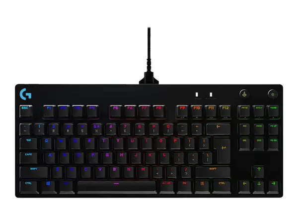 Logitech G PRO - Tastatura Gaming Mecanica TKL, GX Blue Clicky, RGB, USB, US Intl, Black