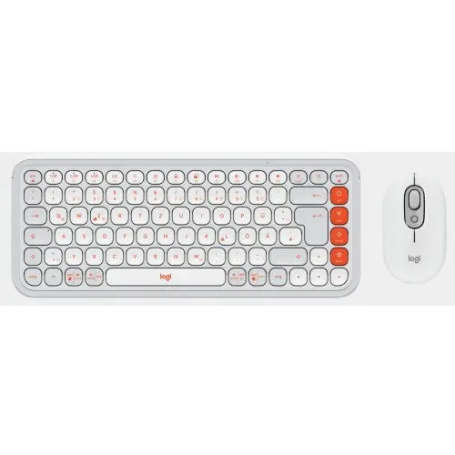 Logitech Kit tastatura si mouse Logitech Pop Icon Combo, Bluetooth, Alb