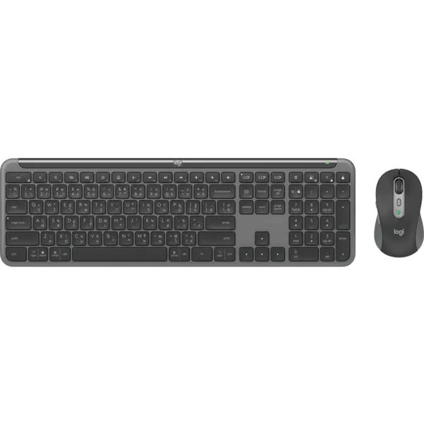 Logitech Kit tastatura si mouse LOGITECH Signature Slim Combo MK950, Wireless 2.4 GHz + Bluetooth, Gri grafit, spect SUA - INTNL-973 920-012490