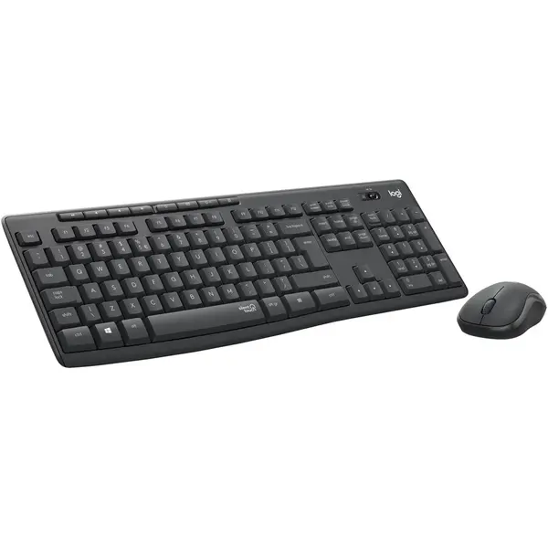 Logitech Kit wireless tastatura si mouse Logitech MK295 Silent, layout US INTL, Graphite