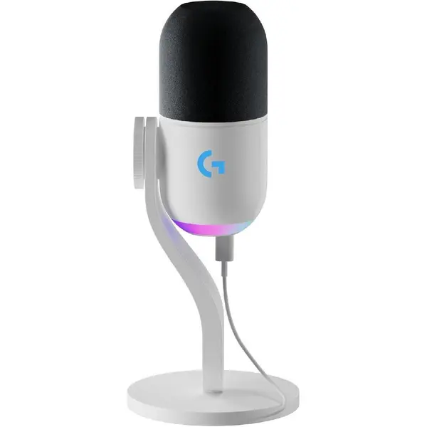 Logitech Microfon Logitech G Yeti GX RGB, USB, cu fir, 50 - 18000 Hz, Alb
