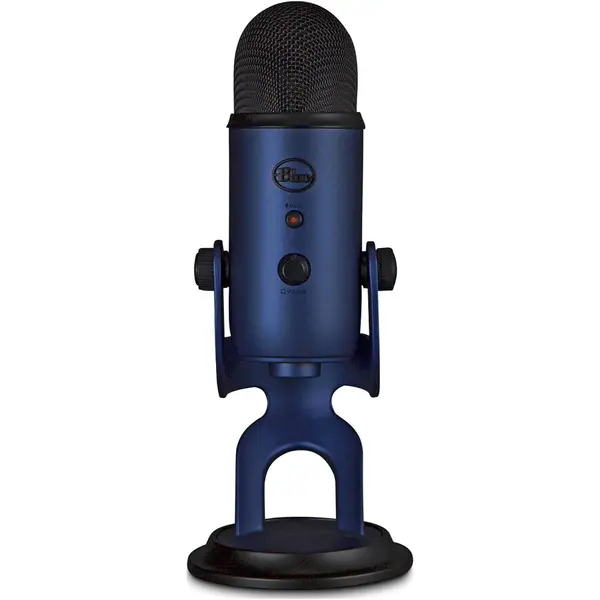 Logitech Microfon Profesional Blue Yeti USB, PC & Mac, Gaming, Podcast, Streaming, Recording, Multi-Pattern, Midnight Blue
