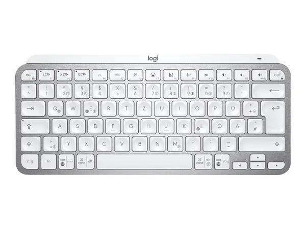 Logitech MX Keys Mini - Tastatura Wireless Iluminata, Bluetooth, QWERTY US, Pale Grey