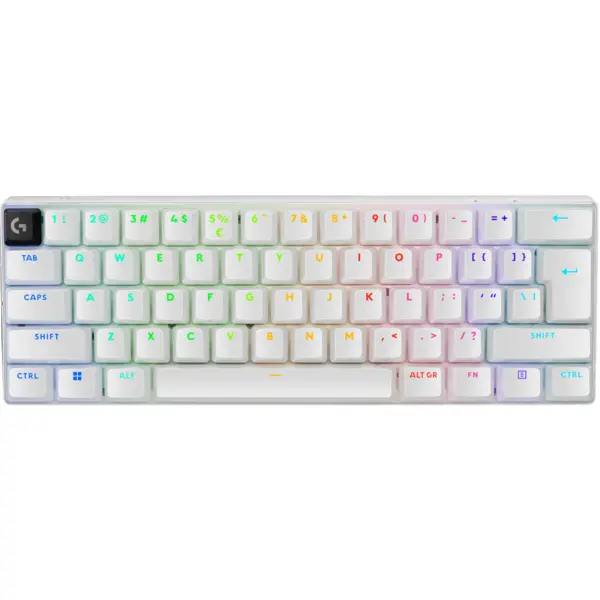 Logitech Tastatura LOGITECH G PRO X 60 LIGHTSPEED, Wireless 2.4GHz + Bluetooth, pt. Gaming (Tactile), Alb, Aspect SUA, EMEA28-935 - Intrerupator tactil, 920-011930