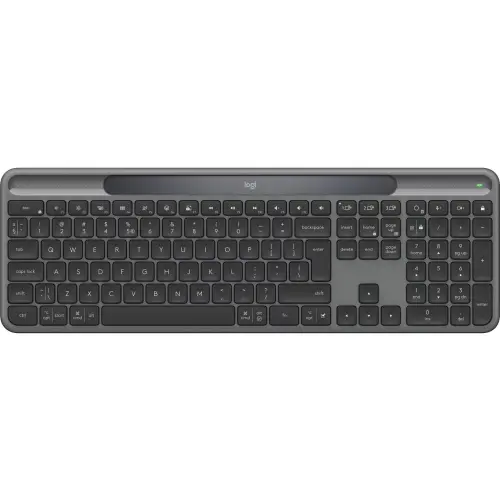 Logitech Tastatura Logitech Signature Slim Solar+ K980, Wireless 2.4Ghz, Bluetooth, Gri-Negru