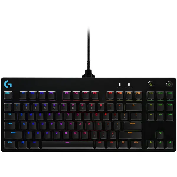 Logitech Tastatura mecanica gaming Logitech G Pro, Iluminare RGB, GX blue switch, Negru