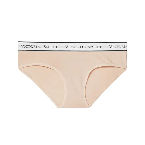 Logo cotton hiphugger panty - champagne L